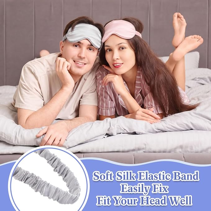 Cutecrop 12 Pcs Silk Sleep Masks Soft Satin Eye Masks - Image 6