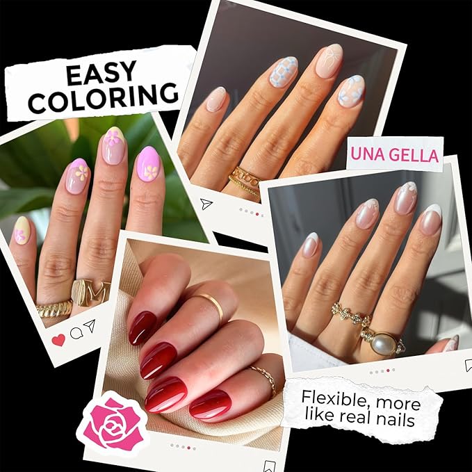UNA GELLA Extra Short Almond Nail Tips Full Cover 216PCS Gel Nail Tips Short - Image 3