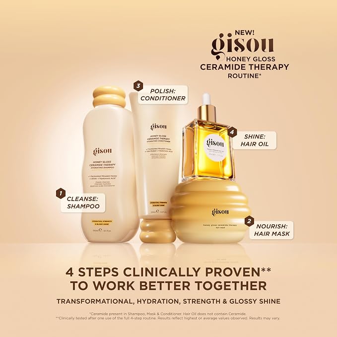 Gisou Honey Gloss Ceramide Therapy Hair Mask – Deep Repair & Hydration - Image 9