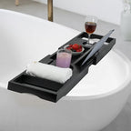 Utoplike Bamboo Bathtub Tray Caddy, Adjustable Bathroom Organizer - Image 4