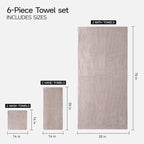 REDKISS Ultra Soft Bath Towels Set of 6 Large 35"x70" | 100% Microfiber - Image 3