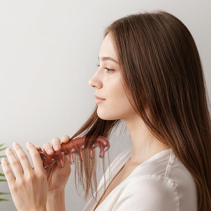 Wooden Scalp Massager & Hair Scrubber, Head Massager Brush - Image 6