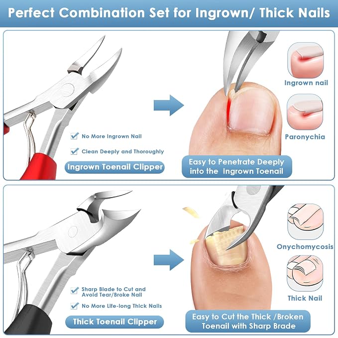 Modacraft 8 PCS Podiatrist Toenail Clippers, Professional Heavy Duty Ingrown & - Image 4