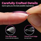 UNA GELLA Extra Short Oval Nail Tips, Pre-Etched Round Clear Fake Nails 216pcs - Image 6