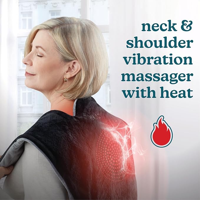 HoMedics Heating Pad, Duel Intensity Vibrating Heated Neck & Shoulder Massage - Image 2