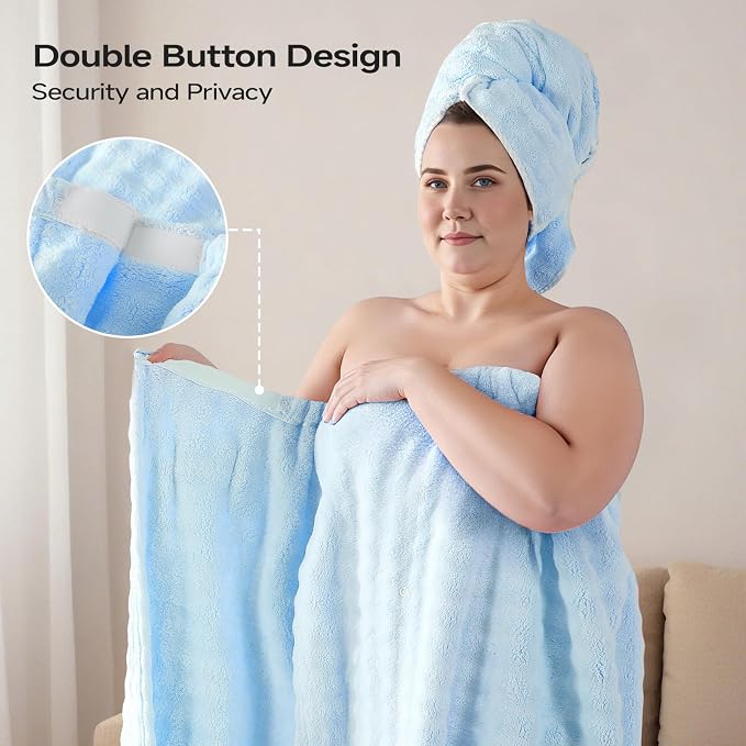 REDKISS Blue Plus Size Towel Wrap - Image 4