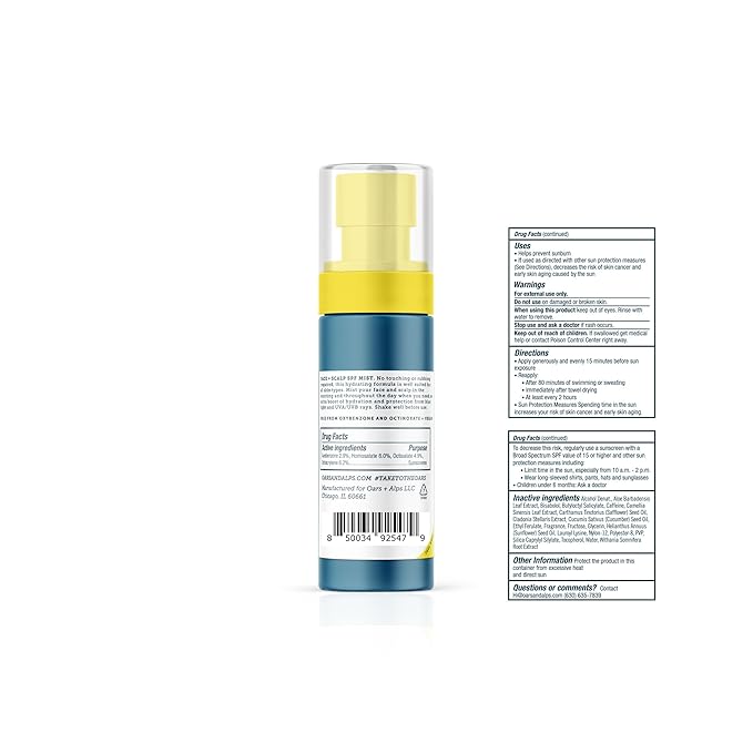 Oars + Alps Face & Scalp Sunscreen Spray Mist, SPF 35 Facial & Hair Sunscreen - Image 2