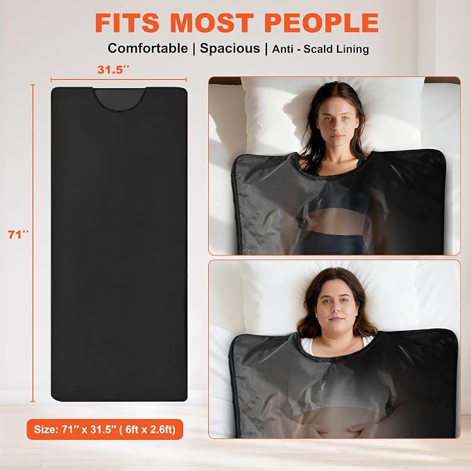 Portable Sauna Blanket PVC, Full Body Heated Bag - Image 6