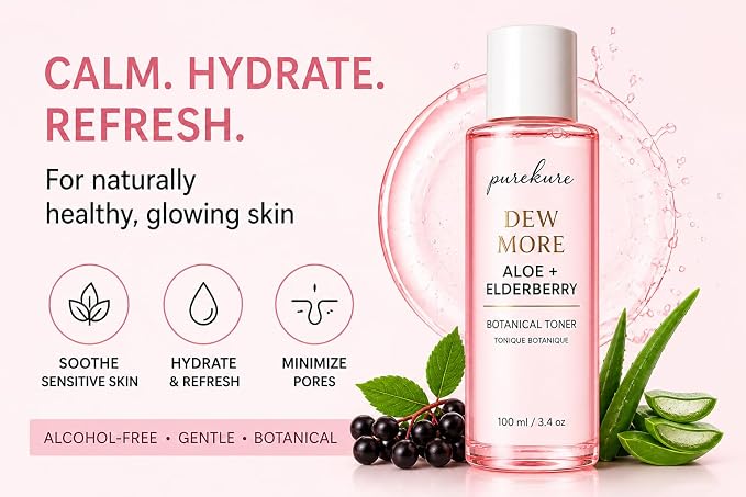 Aloe & Elderberry Facial Toner, Alcohol-Free, Hydrating Face Toner - Image 2