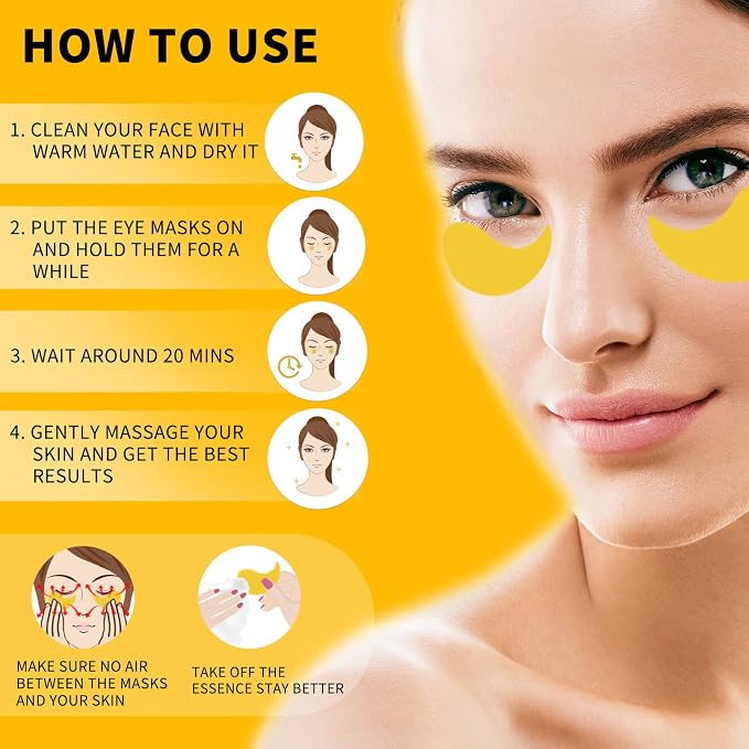 Under Eye Patches For Puffy Eyes 70PCS, 24K Gold Eye Mask For Dark Circles and - Image 5