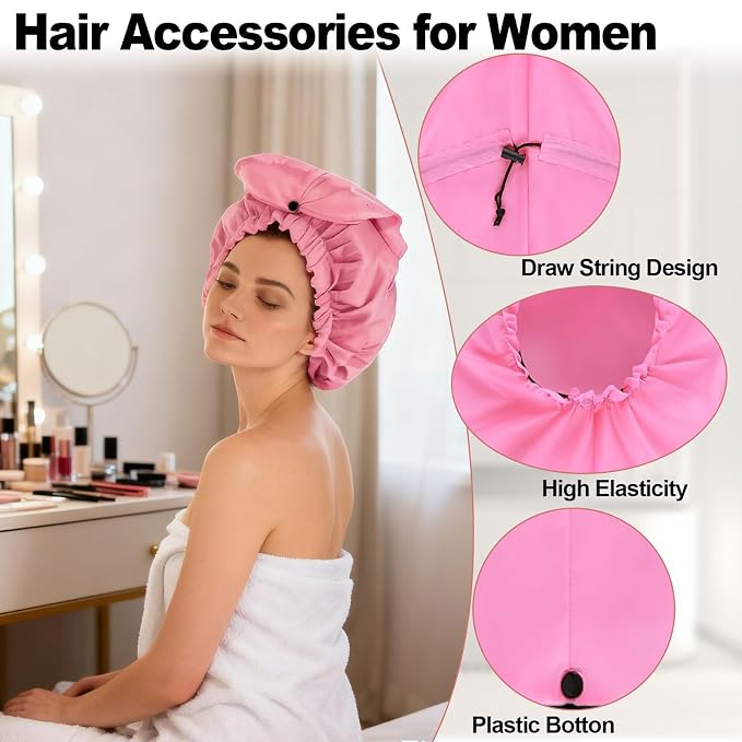 ELEBOX Extra Large Shower Cap for Braids/Curly Hair/Dreadlock | Reusable - Image 4
