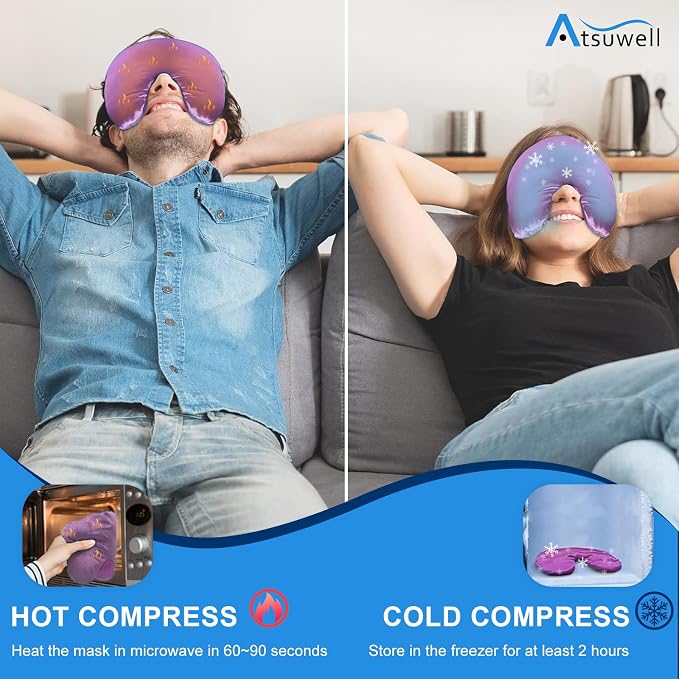 Atsuwell Sinus Mask, Warm Cold Compress Eye Mask - Image 4