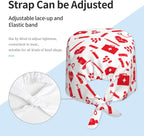 Working Cap Scrub Caps with Sweatband Adjustable Tie Back Hat Nurse Surgical - Image 2