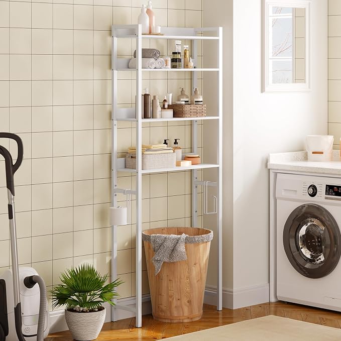 MAHANCRIS Over The Toilet Storage Rack, 4 Tier Bathroom Organizer Over Toilet - Image 4