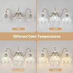 Brushed Nickel Bathroom Vanity Light, 3-Light Nickel Finish Wall Sconce - Image 7