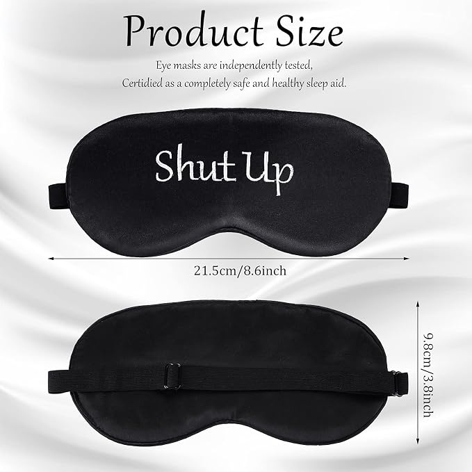 Geyoga 4 Pieces Funny Eye Mask for Sleep Soft Satin Eye Mask Blackout Blindfold - Image 3