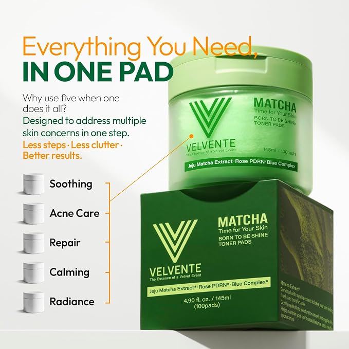 Matcha Toner Pads with Rose PDRN, Peptides & Hyaluronic Acid | Korean Facial - Image 8