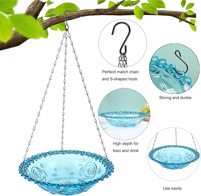 4 Pack Super Value Hanging Plastic Bird Baths and Feeders - Image 7