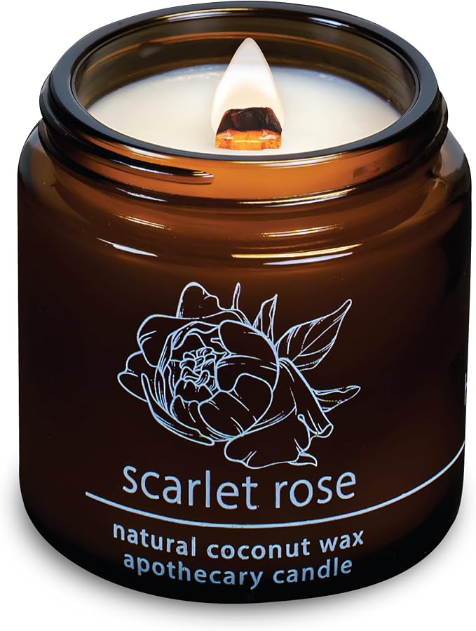 Hemlock Park Scarlet Rose Apothecary Hand-Poured Scented Candle | Crackling by HemlockPark