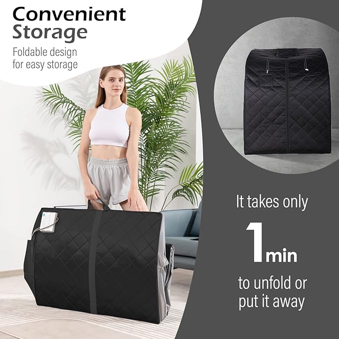 ZONEMEL Oversize Portable Far Infrared 1 Person Sauna, Personal Sauna Spa - Image 2