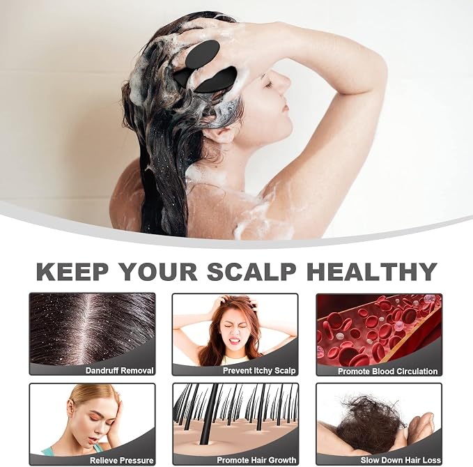 Meartchy Silicone Scalp Massager Shampoo Brush, Scalp Brush - Image 4