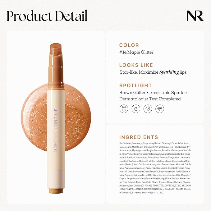 Nature Republic HONEY MELTING LIP GLITTER SOFT LIP STICK Hydrating Gloss - Image 7