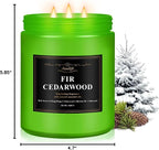 Auelife Winter Candles, Fir & Cedarwood Scented Candle – 22oz Large 3-Wick Soy - Image 8
