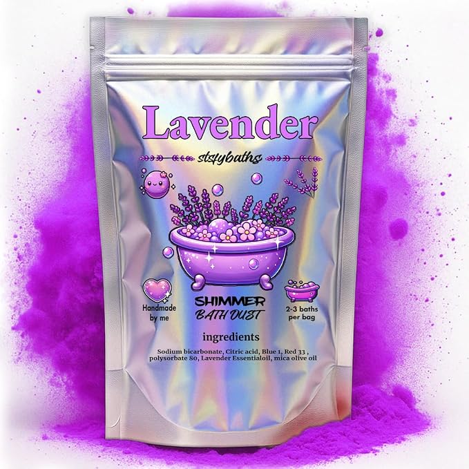 Purple Lavender Shimmer Bath Bomb in A Bag by Unknown