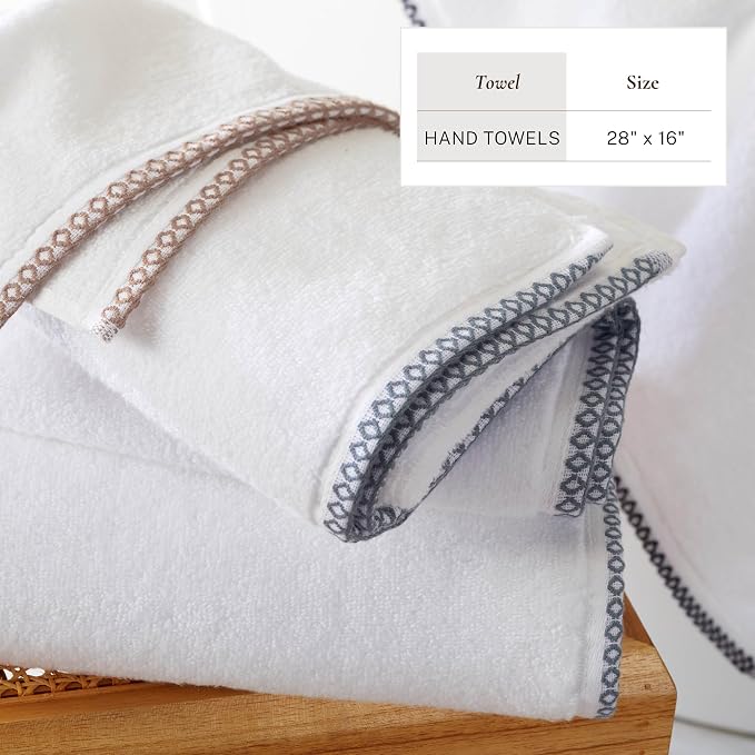 Great Bay Home Blue/White Hand Towel Set - Image 6