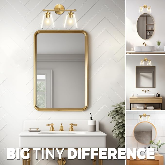 Hamilyeah Bathroom Vanity Light Fixtures Over Mirror, 2 Light Wall Light Fixture - Image 5