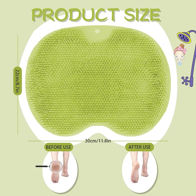 Shower Foot Scrubber, Wall Mounted Bath Massage Pad, Back Scrubber Back - Image 2