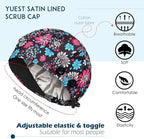 2 Pack Satin Lined Bouffant Scrub Caps - Image 2