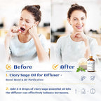 HIQILI Clary Sage Oil Essential, Herbal Sooth Aroma in Diffuse, Meditation - Image 2