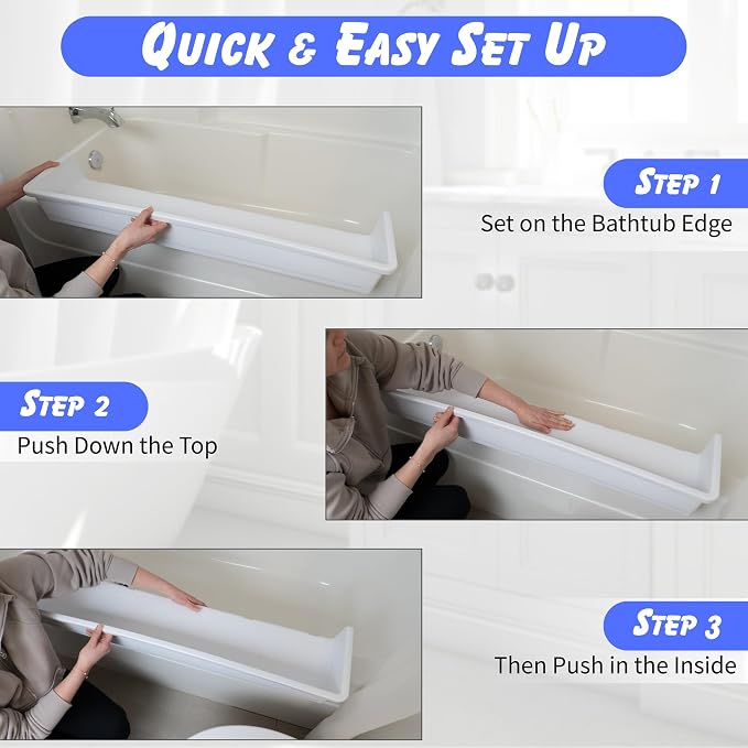 Tub Topper® Bathtub Splash Guard & Bath Shelf - Image 7