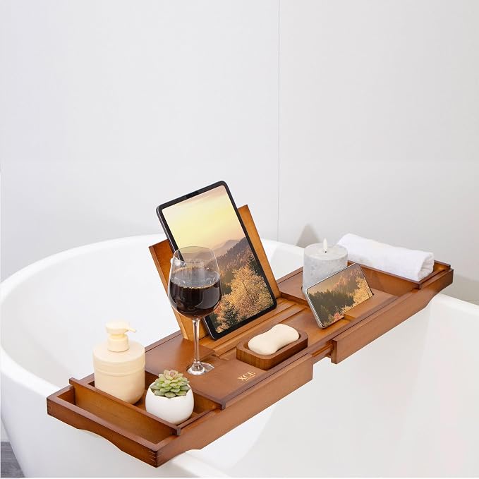 XcE Bamboo Bathtub Caddy Tray - Image 7