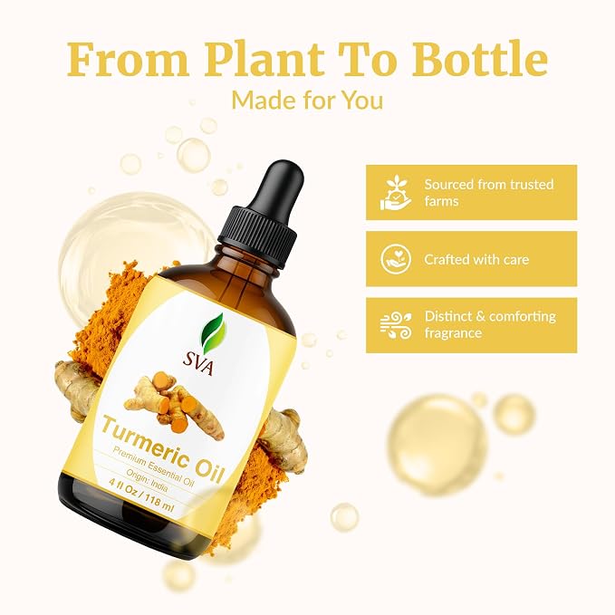 SVA Turmeric Essential Oil – 4 Fl Oz – 100% Natural Turmeric Oil - Image 4