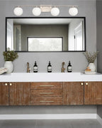 New Bathroom Vanity Light Fixtures 4 Lights Brushed Nickel Glass Shade Modern - Image 8