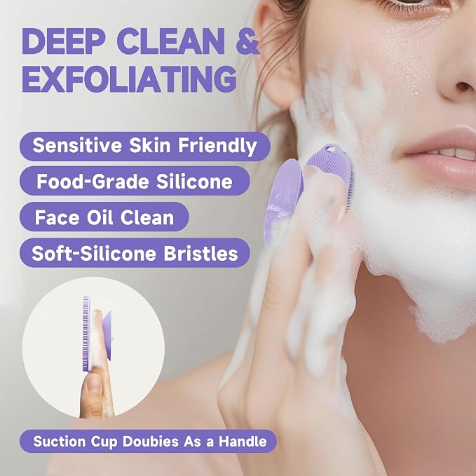 2 PCS Face Scrubber, Soft Silicone Face Exfoliator - Image 2
