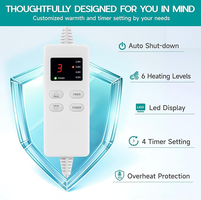 Heating Pad for Period Cramps, Heating Pad for Back/Neck/Shoulder Muscle Pain - Image 4