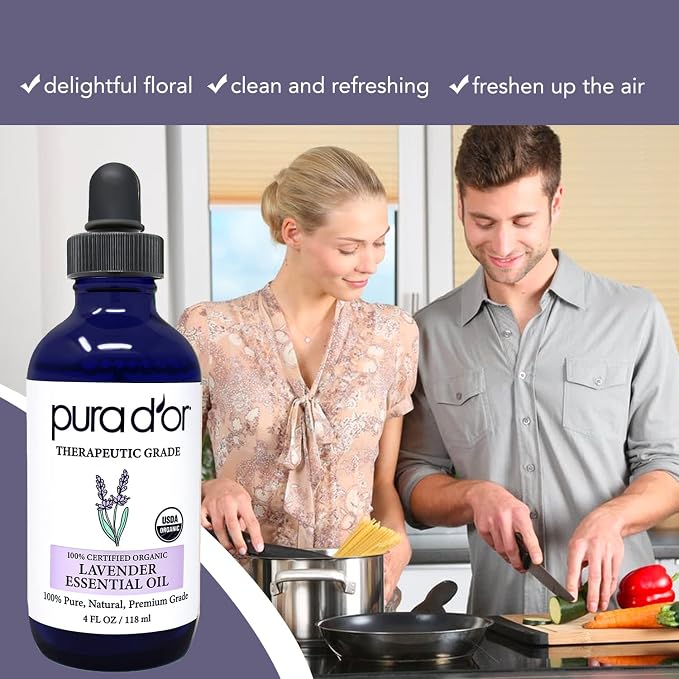 PURA D'OR Organic Lavender Essential Oil 100% Pure & Natural Therapeutic Grade - Image 4