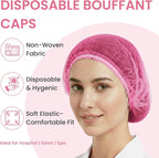 Disposable Bouffant Caps 21 Inch Non Woven Hair Net Elastic Head Cover - Image 7