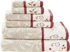 Madison Park Serene 100% Cotton Bath Towel Set Luxurious Floral Decorative by MADISONPARK