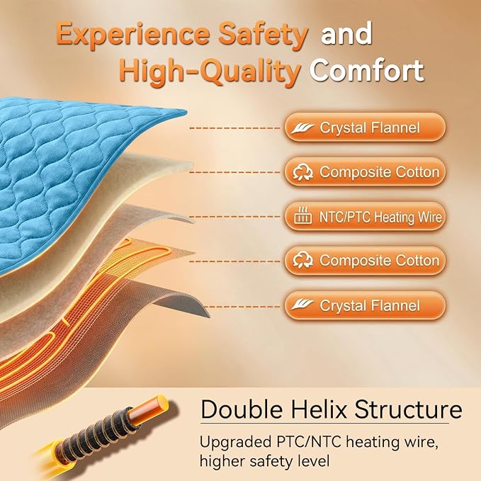 King Size Electric Heating Pad for Back Pain 32"x24" Extra Large Heating Pad - Image 8