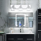 PRESDE 3-Light Crystal Bathroom Vanity Light, Chrom ModernBathroom Lights - Image 2