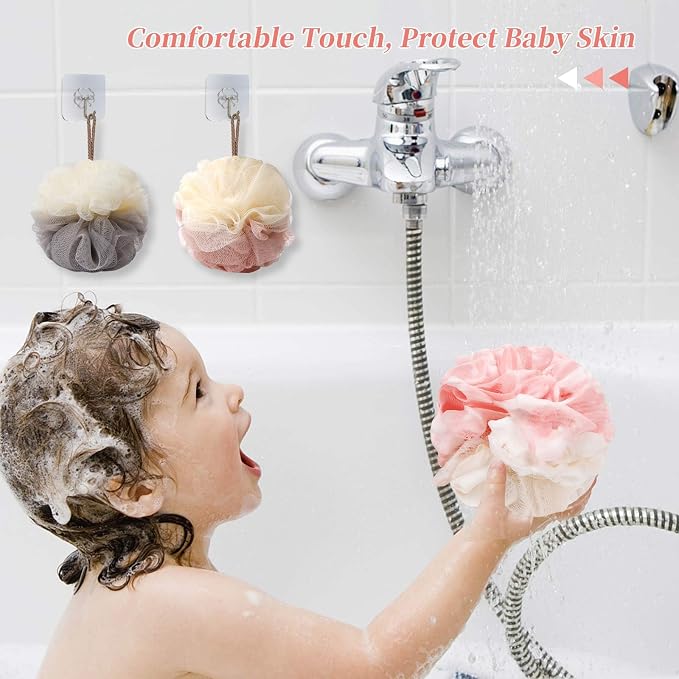 FARMOGA Bath Loofah Sponge Back Scrubber Shower Sponge Soft Mesh Exfoliator - Image 5