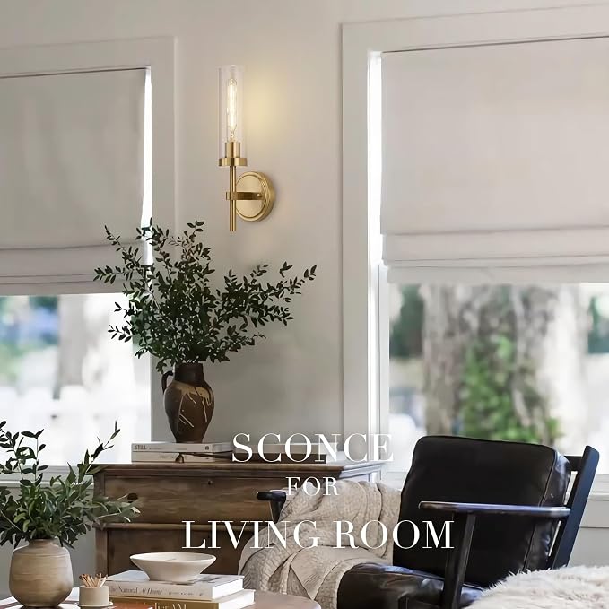 Hardwired Gold Wall Sconces Set of 2, Modern Bathroom Sconces Wall Lighting - Image 7