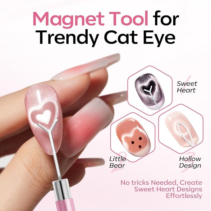 modelones Cat Eye Gel Polish Nail Magnet, 3-in-1 Cat Eye Magnet Pen & - Image 6