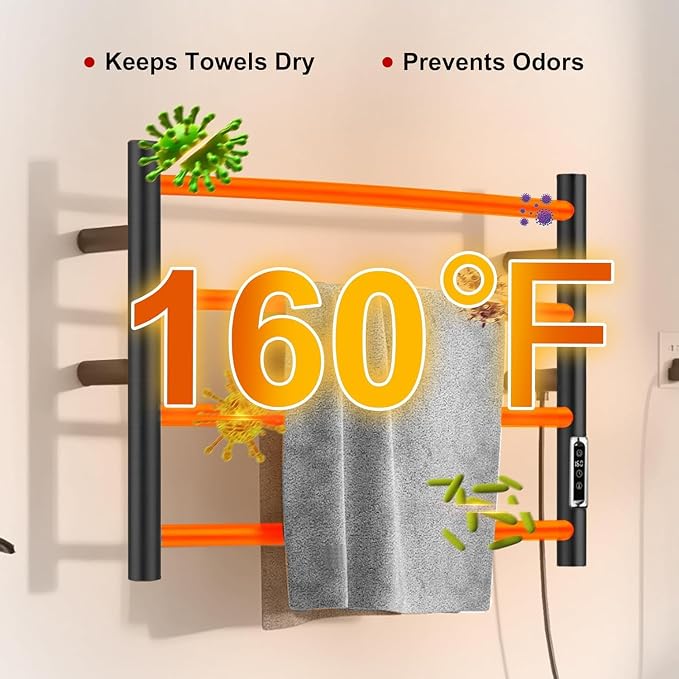 Heated Towel Racks for Bathroom, Wall Mounted Electric Towel Warmer Racks - Image 5