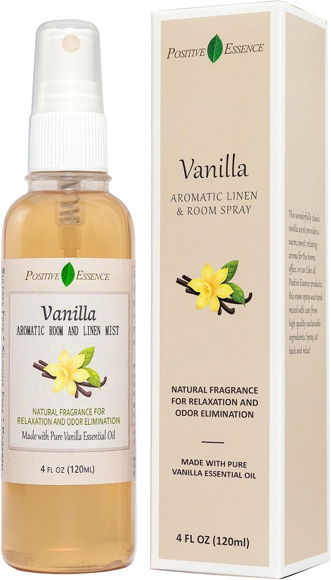 Vanilla Linen and Room Spray, Natural Home Fragrance Made by PositiveEssence