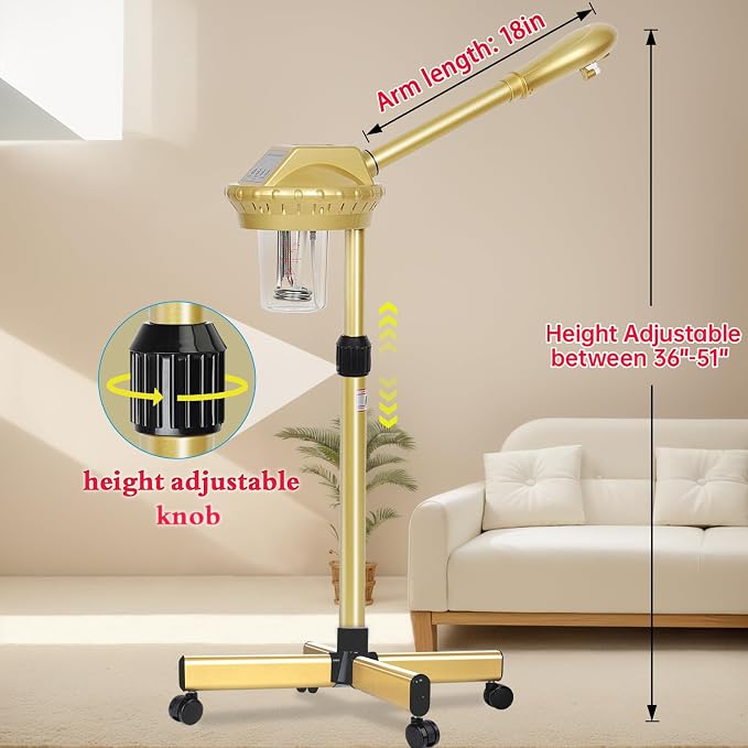 Professional Facial Steamer on Wheels, Spa Face Steamer - Image 2